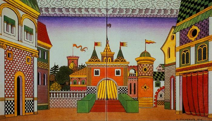 Stage-set for the opera The Golden Cockerel 1909, Ivan Bilibin